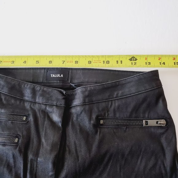 ARITZIA TALULA Coated Black Moto Skinny Pants - Picture 8 of 10